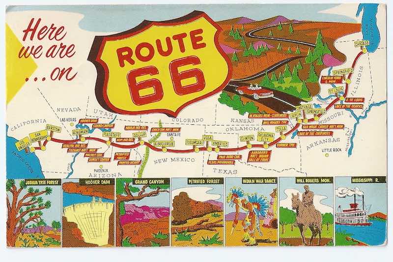 Map of Historic Route 66, The Main Street of America